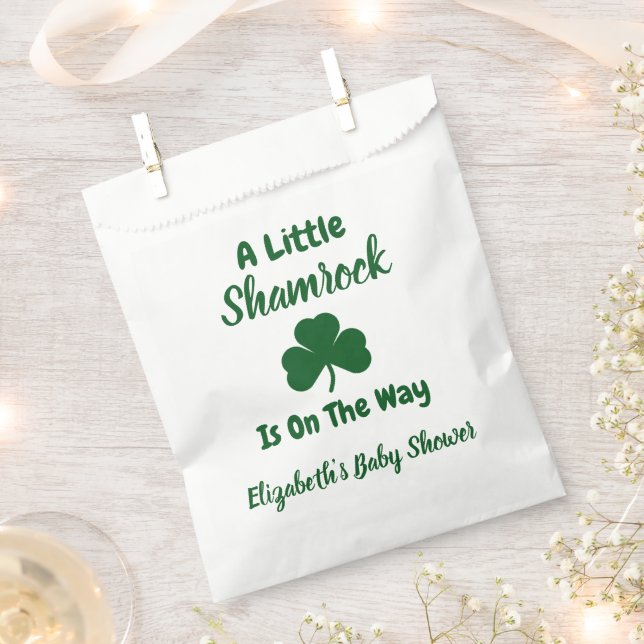 Little Shamrock St Patrick's Day Baby Shower Favour Bags (Clipped)
