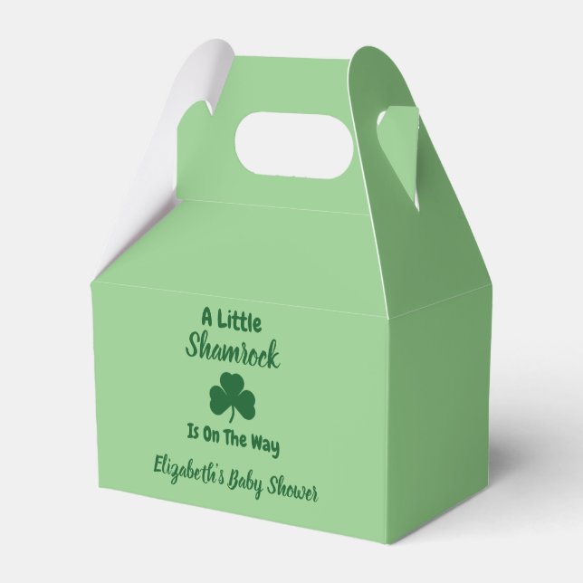 Little Shamrock St Patrick's Day Baby Shower Favour Box (Front Side)