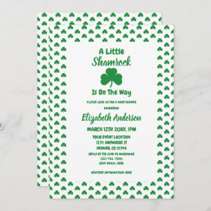 Little Shamrock St Patrick's Day Baby Shower Invitation