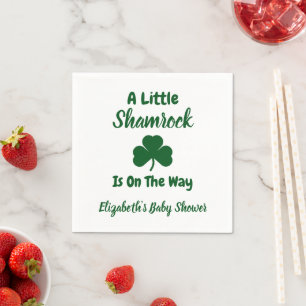 Little Shamrock St Patrick's Day Baby Shower Napkin