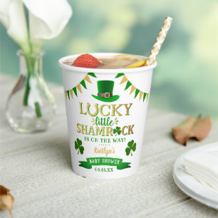 Little Shamrock St. Patrick's Day Baby Shower Paper Cups