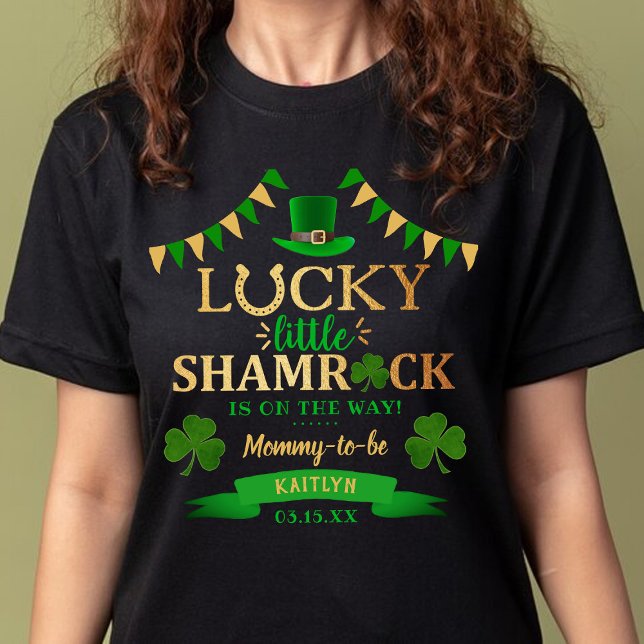 Little Shamrock St. Patrick's Day Baby Shower T-Shirt (Creator Uploaded)