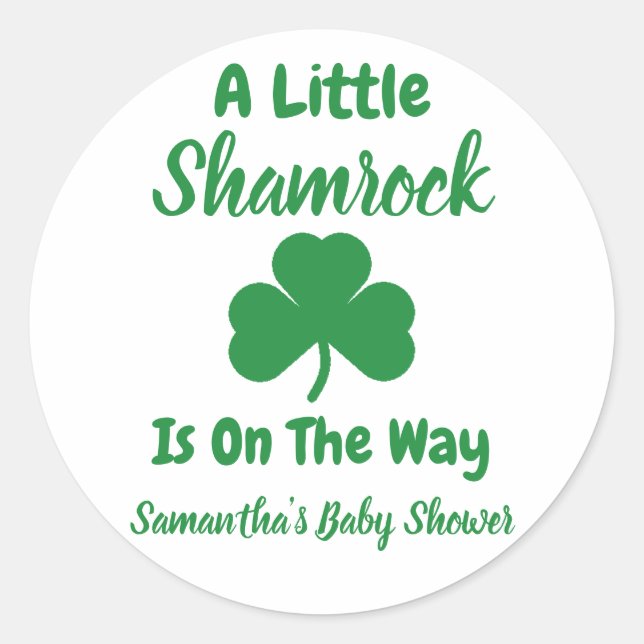 Little Shamrock St Patrick's Day Classic Round Sticker (Front)