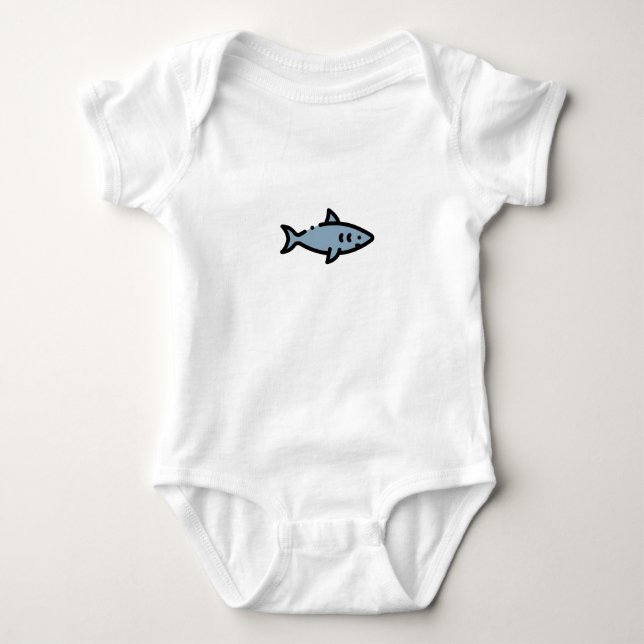 Little Shark Baby Bodysuit (Front)