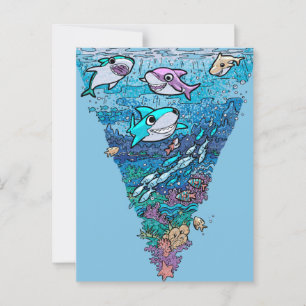 Little Shark Doodle Postcard