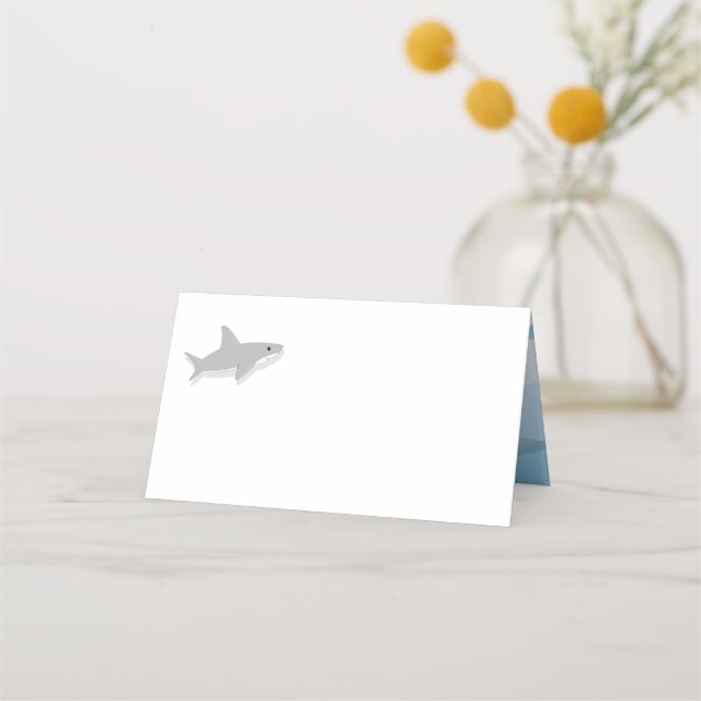 Little Shark First Birthday | Place Cards (Front)