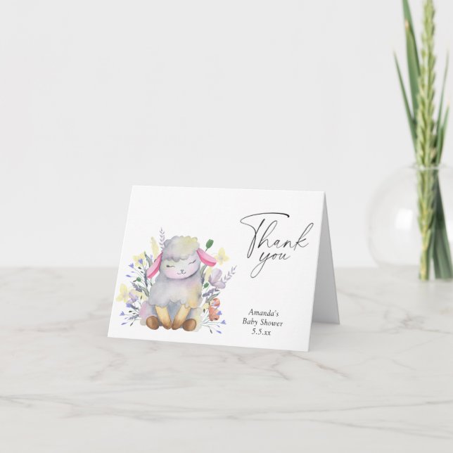 Little Sheep -  Thank You Card (Front)