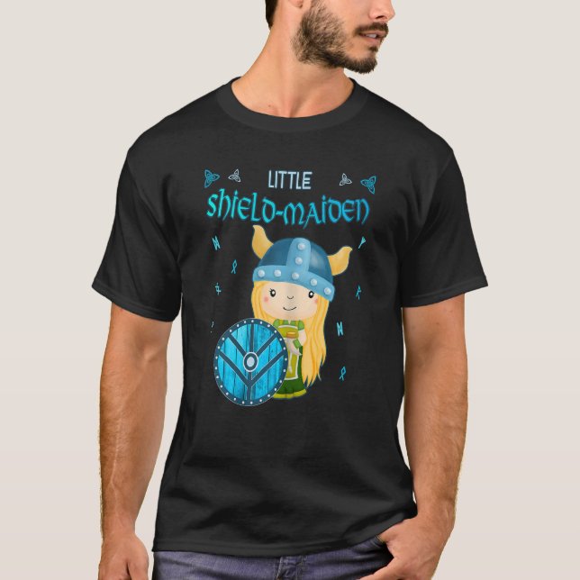Little Shield-Maiden Lagertha´s Shield Girl Norse  T-Shirt (Front)