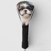 Little Shih Tzu Puppy Basket Flowers