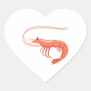 Little Shrimp Heart Sticker
