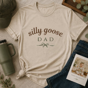 Little Silly Goose Dad Sage Green First Birthday  T-Shirt