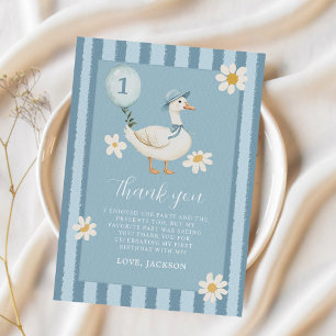 Little Silly Goose Daisy Boy 1st Birthday Thank You Card