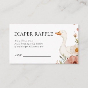 Little Silly Goose Girl Baby Shower Diaper Raffle Enclosure Card