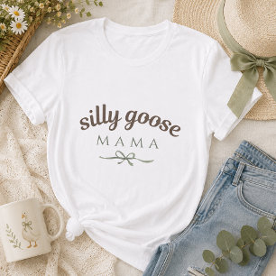 Little Silly Goose Mama Sage Green First Birthday  Tri-Blend Shirt