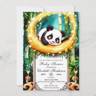 Little Simple Cute Panda Baby Shower Invitation