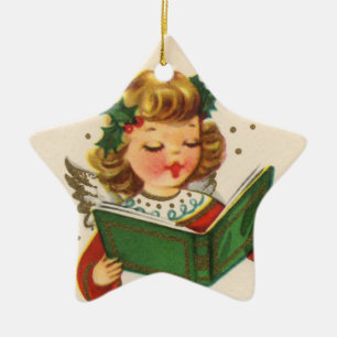Little Singing Angel Ceramic Tree Decoration