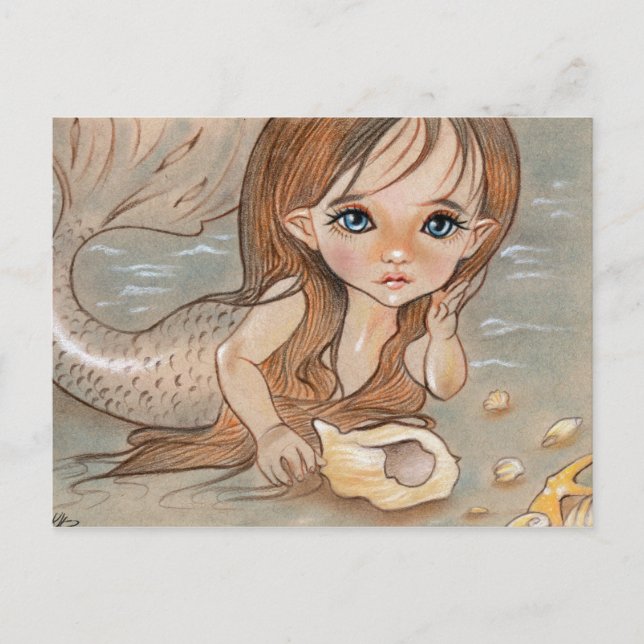Little Sirenita Mermaid Shell Postcard (Front)