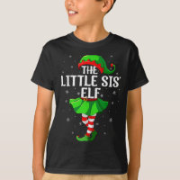 Little Sis Elf Christmas Girls Women Elf Squad Xma