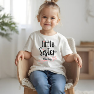 Little Sister Baby Announcement Name & Monogram T- Maternity T-Shirt
