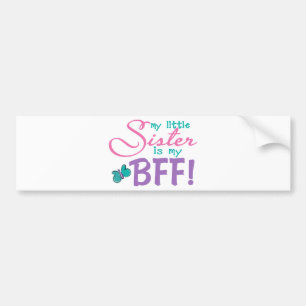 Little Sister BFF Butterfly Bumper Sticker