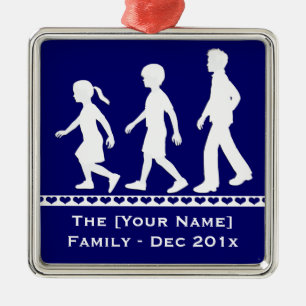 Little Sister, Big Brothers: Silhouette Siblings Metal Tree Decoration