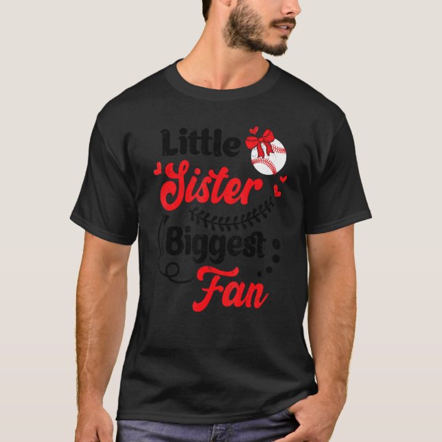 Little Sister Biggest Fan Football T-Shirt (Front)