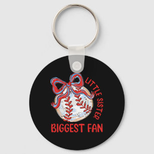 Little Sister Biggest Fan Funny Game Day Bysebyll Key Ring