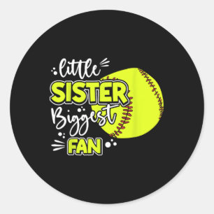 Little Sister Biggest Fan Softll, Softll Girl Classic Round Sticker
