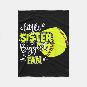 Little Sister Biggest Fan Softll, Softll Girl Fleece Blanket