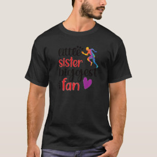 Little Sister Biggest Fan Track And Field Sister T-Shirt
