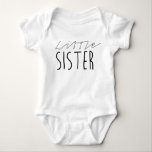 Little Sister | Black Bold Typography Baby Bodysuit<br><div class="desc">By Redefined Designs</div>