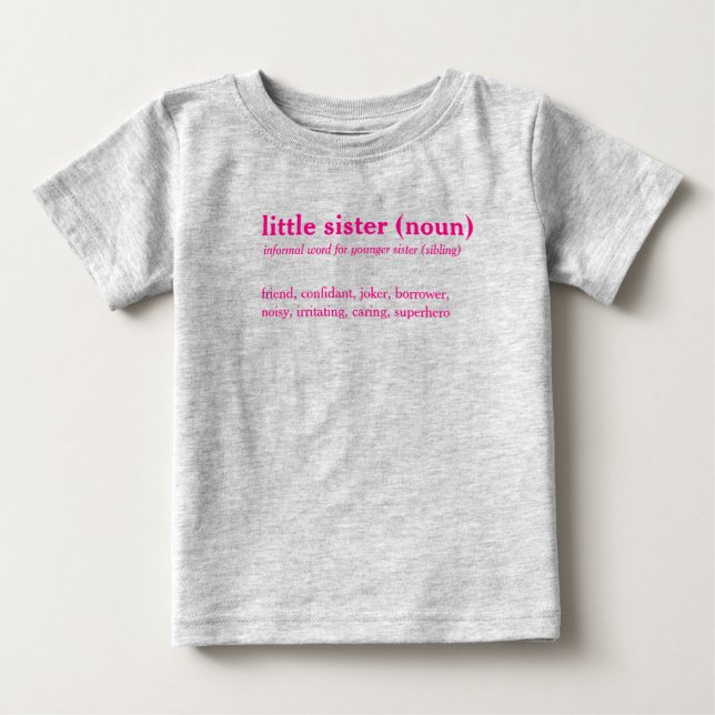 Little sister dictionary definition custom t-shirt (Front)