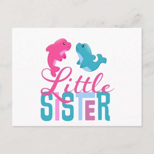Little Sister Dolphins Postcard (Front)