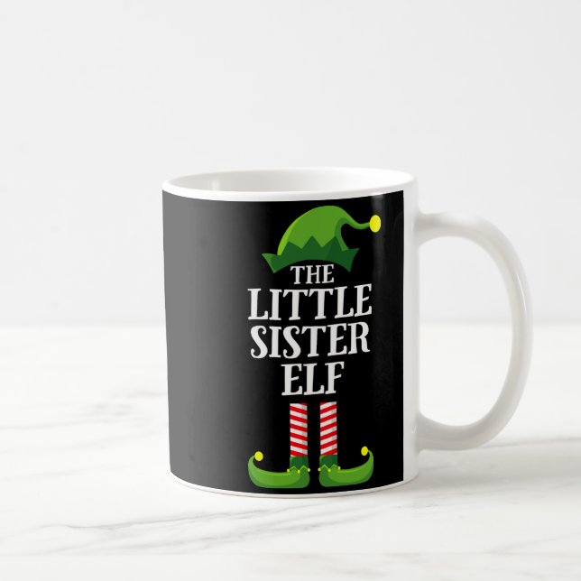 Little Sister Elf Matching Family Group Christmas  Coffee Mug (Right)