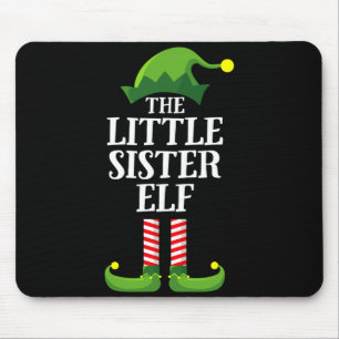 Little Sister Elf Matching Family Group Christmas  Mouse Mat