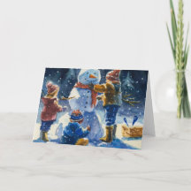 Little Sister Helps Watercolor Greeting Card