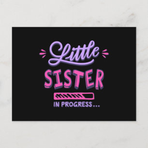 Little sister in progress postcard