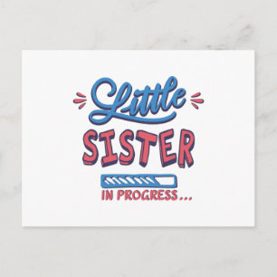 Little sister in progress postcard