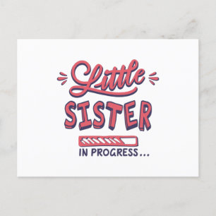 Little sister in progress postcard