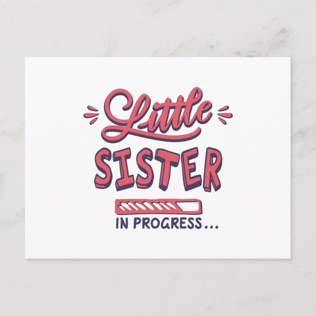 Little sister in progress postcard (Front)