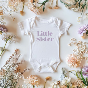 Little Sister Lilac Matching Sibling Family Baby Bodysuit