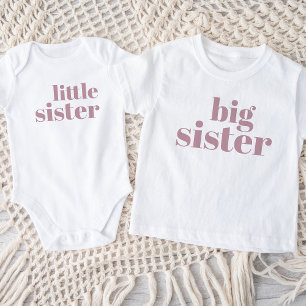 Little Sister   Mauve Matching Sibling Family Baby Bodysuit