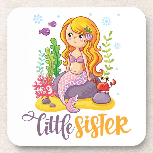 Little Sister 🧜‍♀️ Mermaid Coaster (Front)