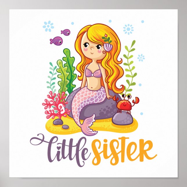 Little Sister 🧜‍♀️ Mermaid Poster (Front)