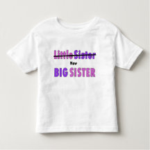 Little sister now Big sister purple pink text
