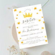 Little Sister On The Way Boho Stars Baby Shower