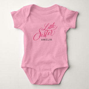 Little Sister Personalised Name Baby Bodysuit