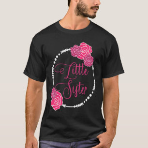 Little Sister Pink Roses Lil Sis Litlle Sister Mod T-Shirt