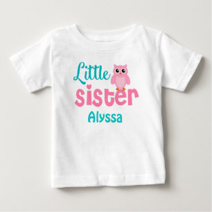 Little Sister Pink Teal Personalised shirt