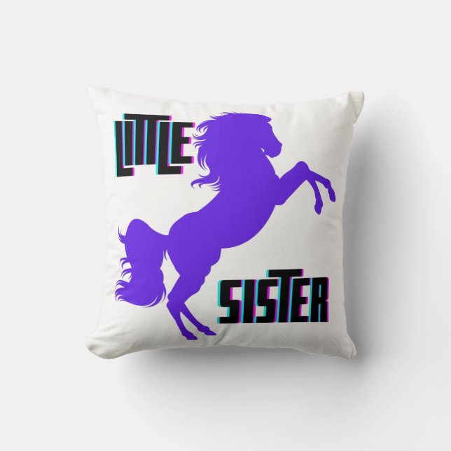 Little Sister Purple Pony Cushion (Front)